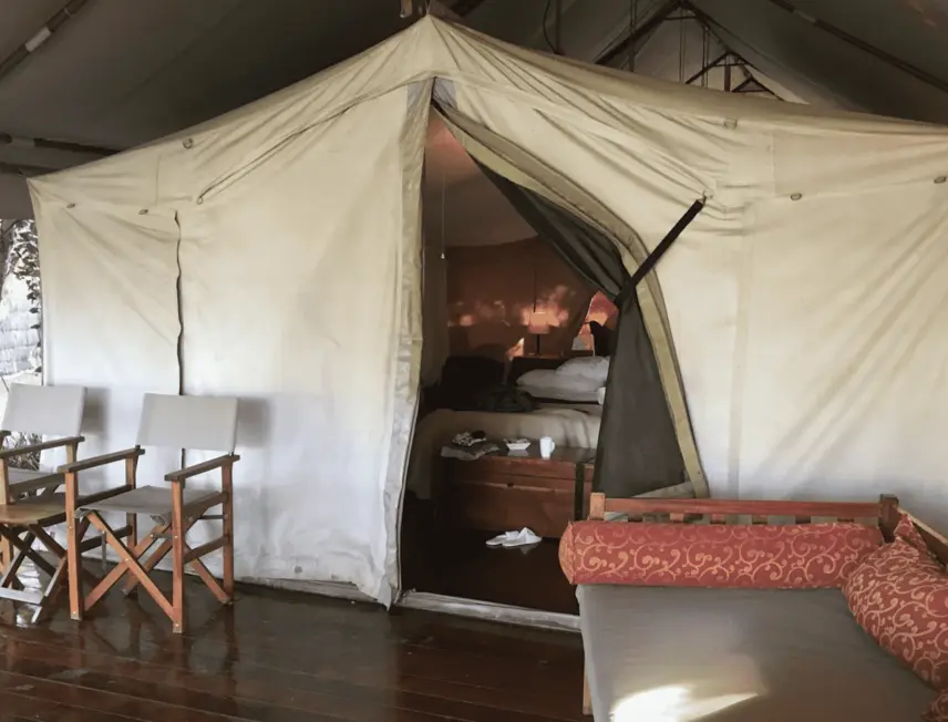 Tent patio at solio lodge